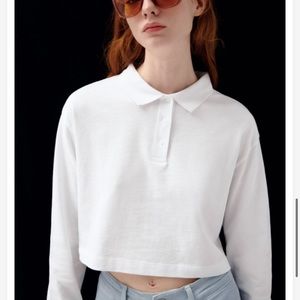 Zara size small back (1) and white (1) cropped polo tees NEVER WORN